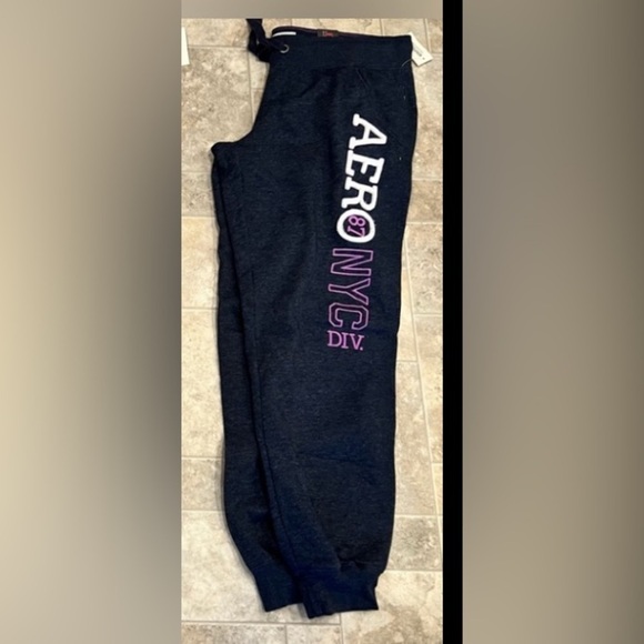 NEW‎ NWT heather navy blue Aeropostale jogger sweats Sz L large - Picture 8 of 8